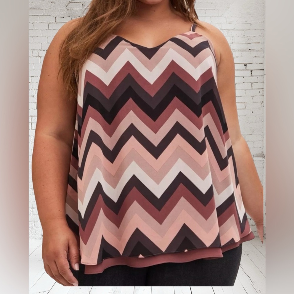 Torrid Sophie Chevron Striped Purple Tank Women's Size 2 EUC